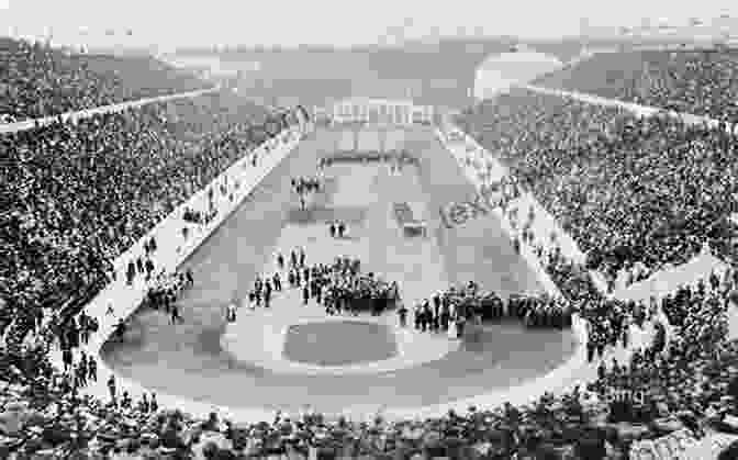 Black And White Photograph Of The Opening Ceremony Of The 1896 Athens Olympics, Showing Athletes Marching Into The Panathenaic Stadium I Olympiad: Athens 1896 (The Olympic Century 2)